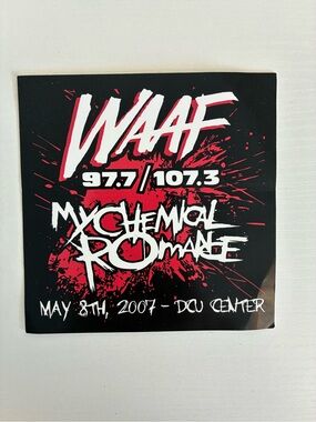 WAAF 97.7/107.3 My Chemical Romance Sticker - Black & Red